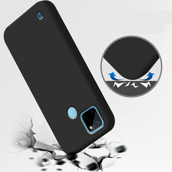 Telefontok a Realme C21Y / C25Y, Silicone Lite, fekete