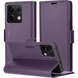 Tok Xiaomi Redmi Note 13 5G, ERBORD Glossy Litchi, pénztárca patenttal, lila