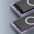 Kameravédő tok Samsung Galaxy S23 FE, CamShield MagSafe, átlátszó / lila