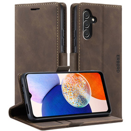 Telefontok a Samsung Galaxy A14 4G/5G, ERBORD Vintage, pénztárca patenttal, kávé