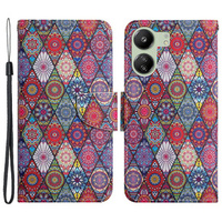 Pattintható tok a Xiaomi Redmi 13C / Poco C65, Wallet, Kaleidoscope, többszínű