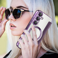 Pattintható tok a Samsung Galaxy A56, RFID Wallet MagSafe CamShield, lila