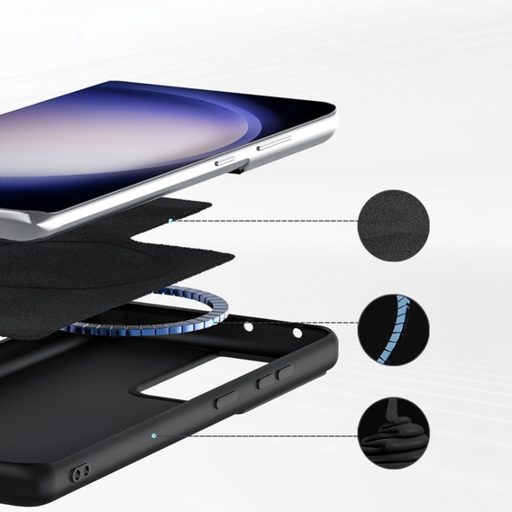 Telefontok a Samsung Galaxy S24 Ultra, Silicone MagSafe, fekete