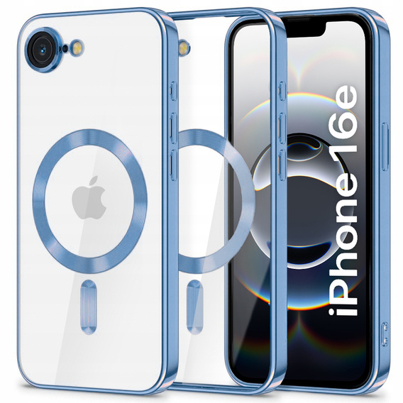 Tok iPhone 16E-hoz, Electro MagSafe, kék + üveg a képernyőhöz