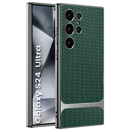 Telefontok a Samsung Galaxy S24 Ultra, GKK Woven Leather, zöld