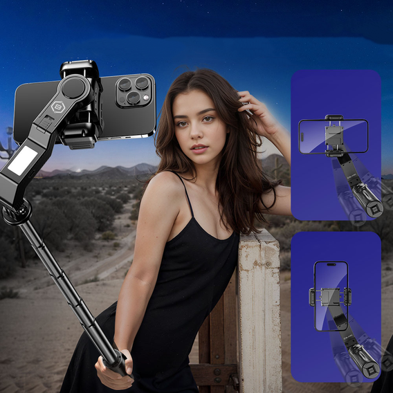 Blavec Selfie Stick Aluminium Fusion P07 MagSafe, LED fényekkel és távirányítóval
