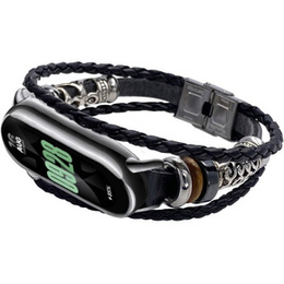 Bőrszíj a Xiaomi Smart Band 10 / 9 / 8-hez, fekete