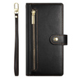 Pattintható tok a Oppo Reno 13 5G, Wallet Zipper Pocket, fekete