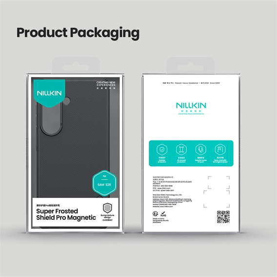 NILLKIN Frosted Shield Pro MagSafe tok Samsung Galaxy S26-hoz, fekete