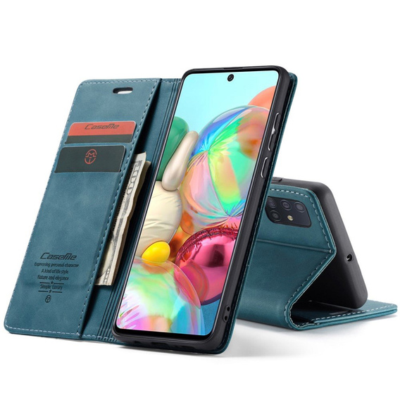 CASEME tok Samsung Galaxy A71, Leather Wallet Case, zöld
