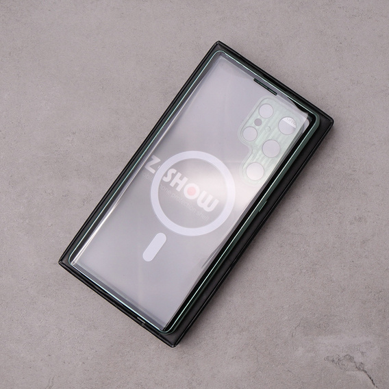 Magnetic Dual Glass MagSafe tok Samsung Galaxy S23 Ultra, zöld