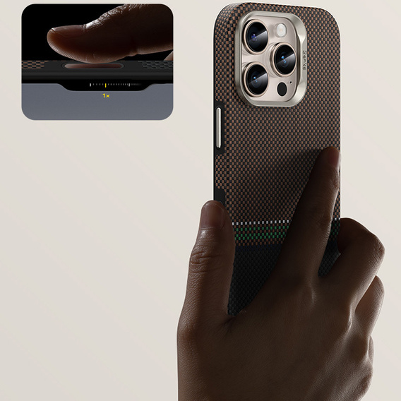 BENKS Kevlar Magnetic Armor Pro Prestige 600D Y065 tok MagSafe aktív gombbal az iPhone 16 Pro készülékhez