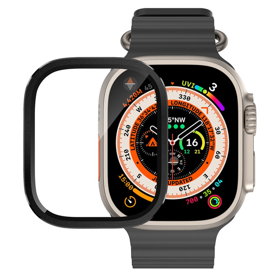Védőkeret edzett üveggel az Apple Watch Ultra 1/2/3 49 mm-es órájához