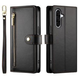 Wallet Zipper Pocket flip tok Samsung Galaxy A17 5G, Wallet Zipper Pocket, fekete