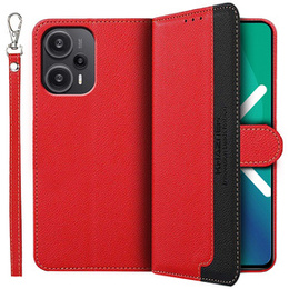 Pattintható tok a Poco F5 5G, KHAZNEH RFID, piros / fekete