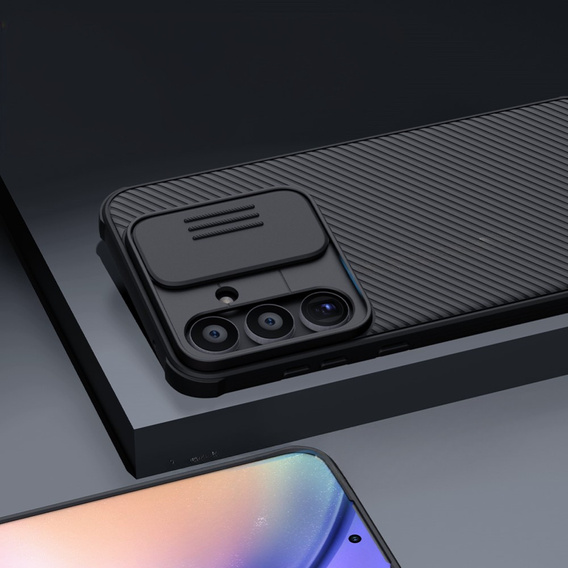 NILLKIN tok Samsung Galaxy A55 5G, szilikon CamShield tok MagSafe-hoz, fekete