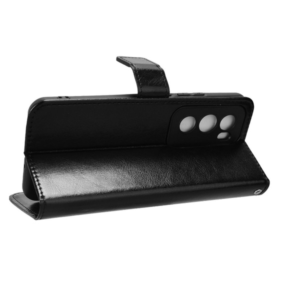 Pattintható tok a Oppo Reno 12, Crazy Horse Wallet, fekete