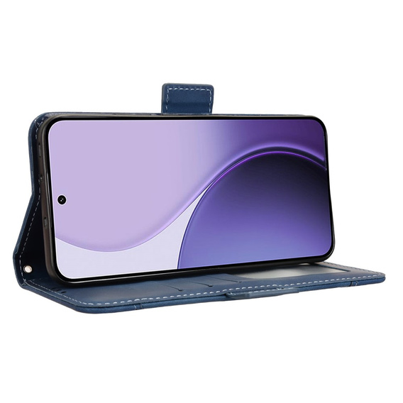 Flap tok Oppo Reno 14, kártya slot, pénztárca, tengerészkék