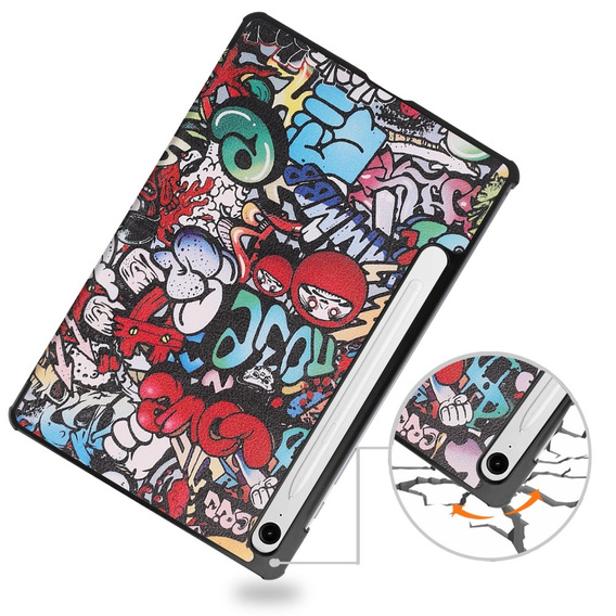 Tok Samsung Galaxy Tab S10 Lite / S10 FE / S9 FE, pánttal, graffiti