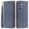 Pattintható tok a Samsung Galaxy A54 5G, Wallet Litchi Magnet, sötétkék