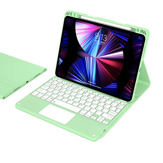Tok + billentyűzet iPad Air 10.9 4 2020 / 5 2022, Touchpad, zöld