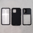 Love Mei Telefontok a iPhone 12, armored with glass, fekete