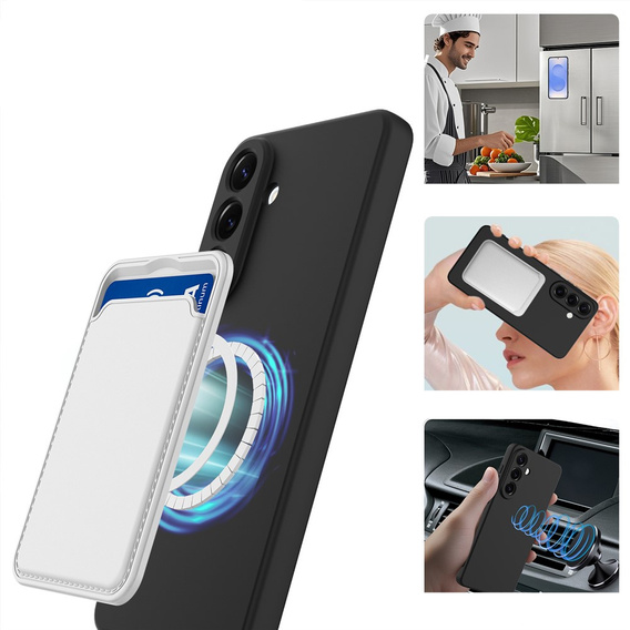 Szilikon Lite tok MagSafe-hez Samsung Galaxy A57 5G készülékhez, fekete