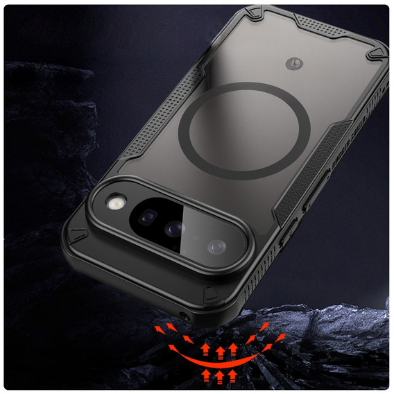 Páncélozott tok Google Pixel 10 Pro XL-hez, MagSafe, matt, fekete
