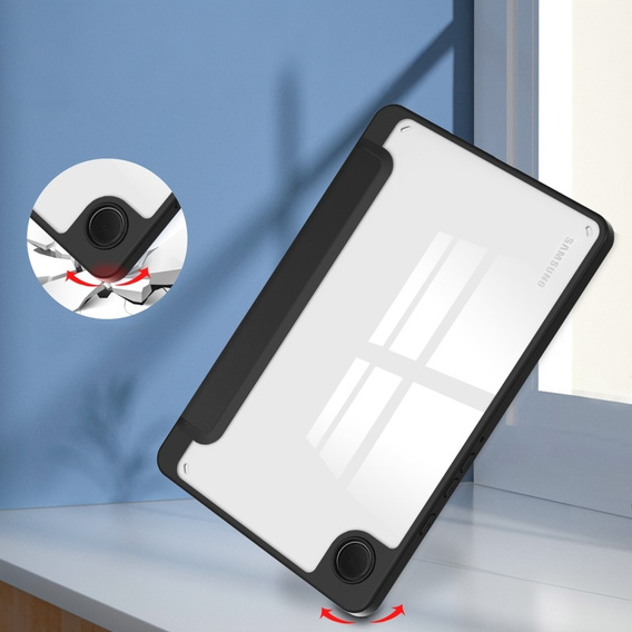 Tok Samsung Galaxy Tab A9, Smartcase Hybrid, tolltartó résszel, fekete