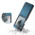 Tojás Samsung Galaxy Z Flip7 FE / Z Flip6, CASEME Litchi Leather, kék