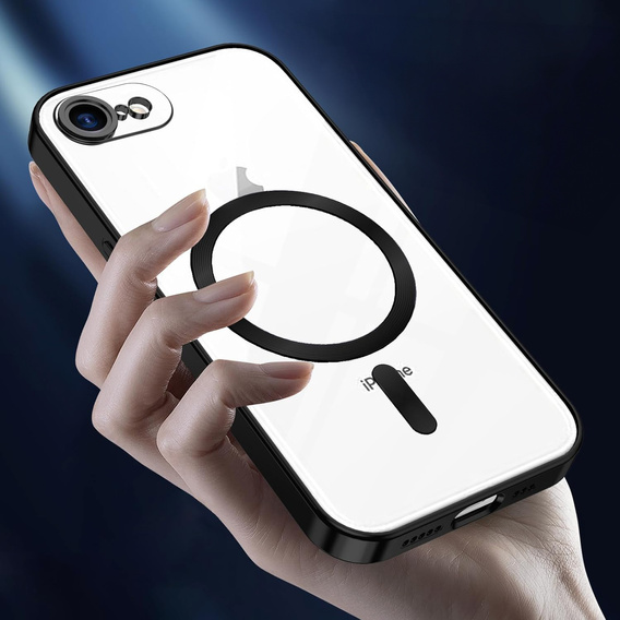 Tok iPhone 7 / 8-hoz, Electro MagSafe, fekete + üveg a képernyőhöz