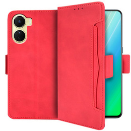 Pattintható tok a Vivo Y16 4G, Card Slot, piros