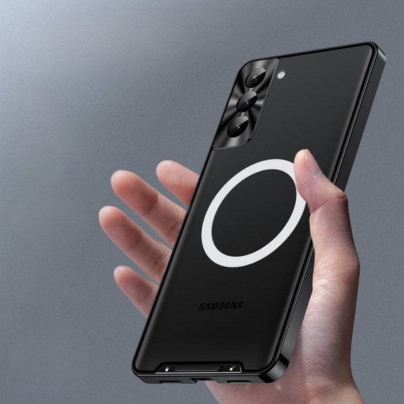 Kameravédő tok Samsung Galaxy S21, CamShield MagSafe, átlátszó / fekete