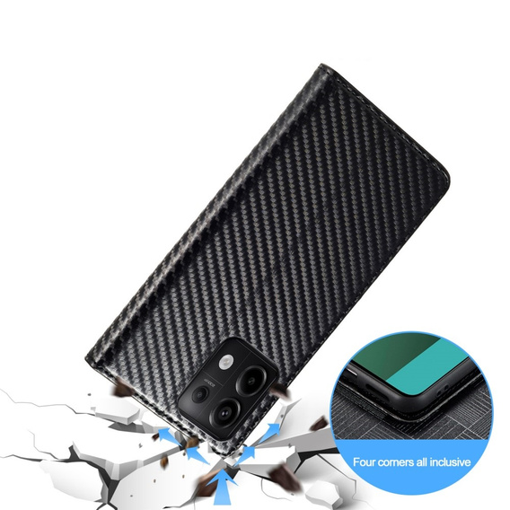 Pattintható tok a Xiaomi Redmi Note 13 5G, Carbon LC.IMEEKE, fekete