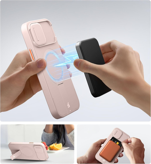 Tok iPhone 12 / 12 Pro készülékhez, Suritch Shockproof, MagSafe, rózsaszín