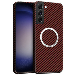 Telefontok a Samsung Galaxy S23, Magsafe Slim Carbon, piros