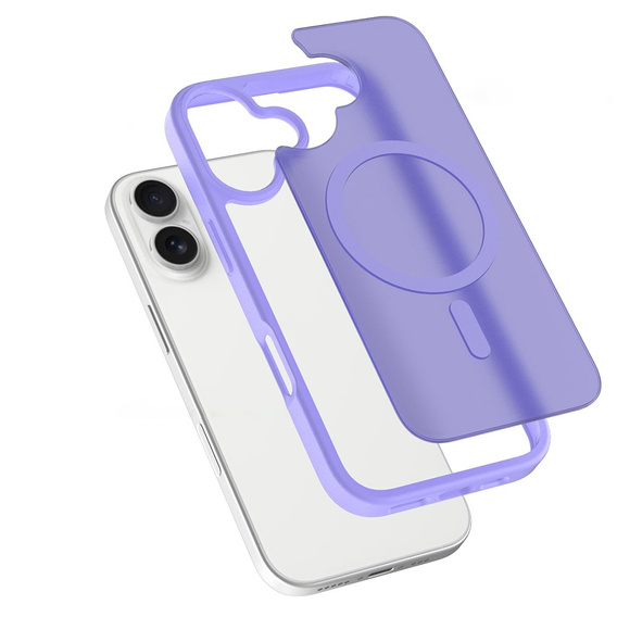 Matt tok iPhone 17 készülékhez, MagSafe, áttetsző lila