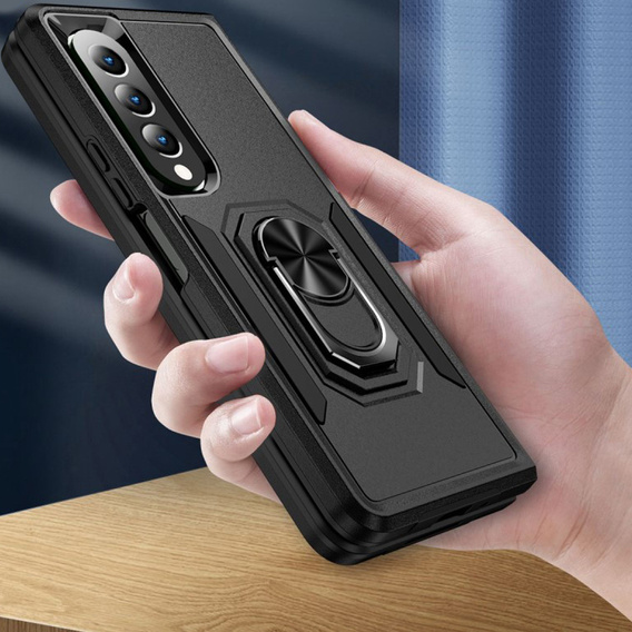 Páncélozott telefontok a do Samsung Galaxy Z Fold 4 5G, Nox Case Ring, fekete