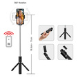 Selfie Stick Coco P-04 állvány funkcióval és Bluetooth távirányítóval, 6,5 cm és 9,5 cm közötti okostelefonok számára