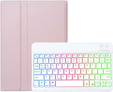 Kivilágított bluetooth billentyűzettel ellátott tok iPad 10.9 2022 (10 gen.), rózsaszín