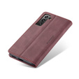 CASEME tok Samsung Galaxy S22 5G, Leather Wallet Case, piros
