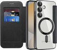 Pattintható tok a Samsung Galaxy S25 FE, RFID Wallet MagSafe CamShield, fekete