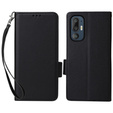 Telefontok a HTC U24 Pro 5G, Wallet Litchi Leather, fekete
