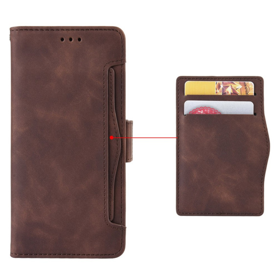 Pattintható tok a Xiaomi Poco F7 Ultra, Card Slot, barna