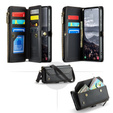 Tok CASEME Samsung Galaxy S24 FE, RFID Leather Wallet, vállpánttal, fekete