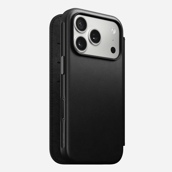 Nomad tok iPhone 17 Pro-hoz, Modern bőr fóliatok, fekete