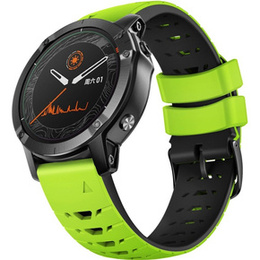 Pasek Silikonowy QuickFit do Garmin Fenix 22mm, Zielony/Czarny