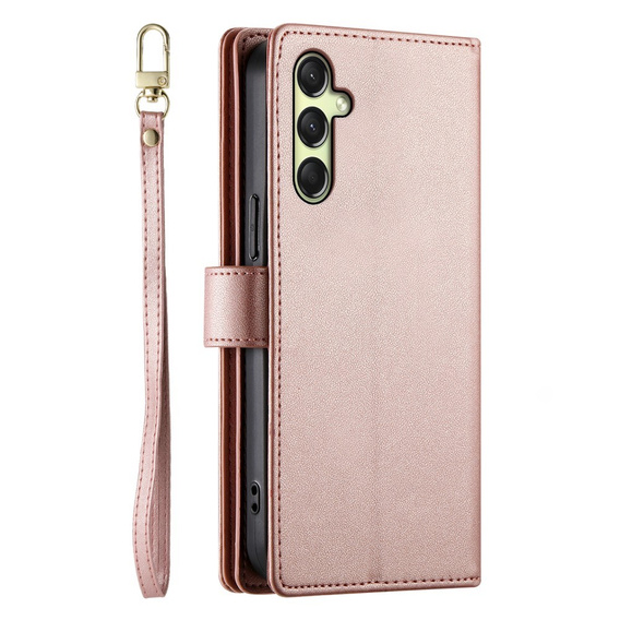 Pattintható tok a Samsung Galaxy A36 5G, Wallet Zipper Pocket, rózsaszín