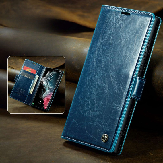 CASEME flip tok Samsung Galaxy S22 Ultra, Waxy Textured, kék