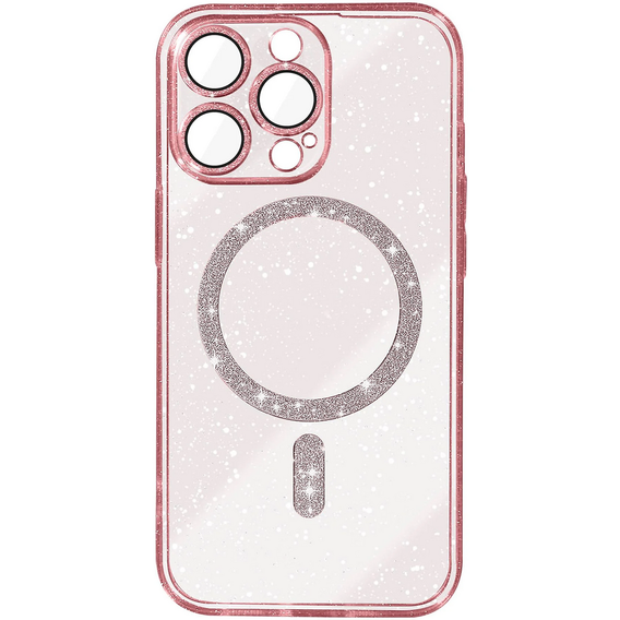 Tok iPhone 16 Pro-hoz, ERBORD Glitter MagSafe, rózsaszín + képernyőüveg